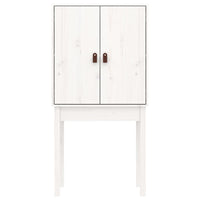 Credenza Bianca 60x40x120 cm in Legno Massello di Pino