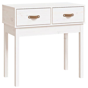 Tavolo Consolle Bianco 76,5x40x75 cm in Legno Massello di Pino