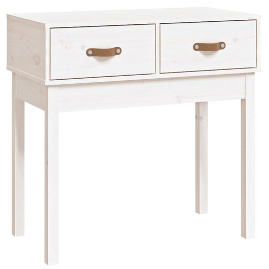 Tavolo Consolle Bianco 76,5x40x75 cm in Legno Massello di Pino cod 10797