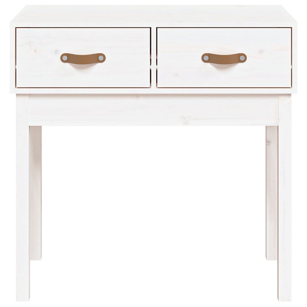 Tavolo Consolle Bianco 76,5x40x75 cm in Legno Massello di Pino cod 10797