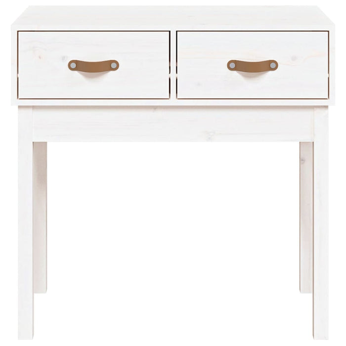 Tavolo Consolle Bianco 76,5x40x75 cm in Legno Massello di Pino cod 10797