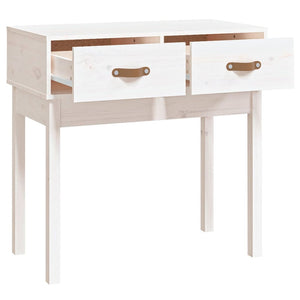 Tavolo Consolle Bianco 76,5x40x75 cm in Legno Massello di Pino cod 10797