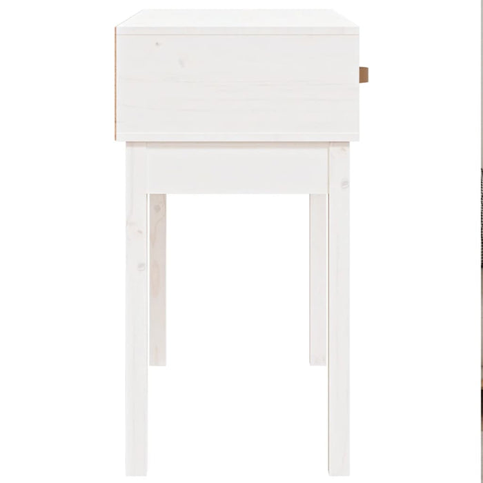 Tavolo Consolle Bianco 76,5x40x75 cm in Legno Massello di Pino cod 10797