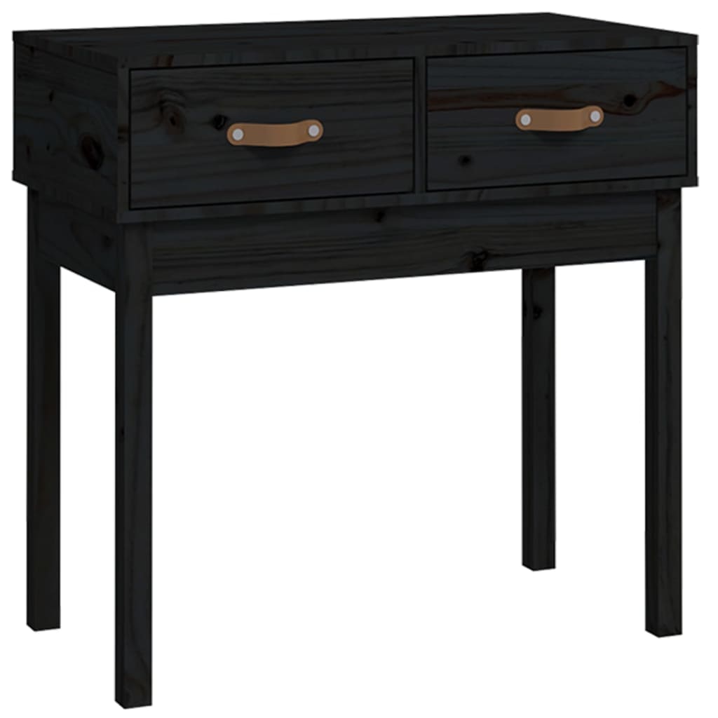 Tavolo Consolle Nero 76,5x40x75 cm in Legno Massello di Pino cod 11346