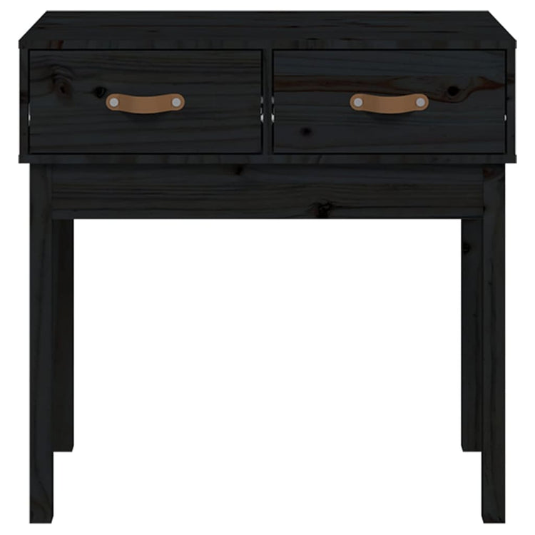 Tavolo Consolle Nero 76,5x40x75 cm in Legno Massello di Pino