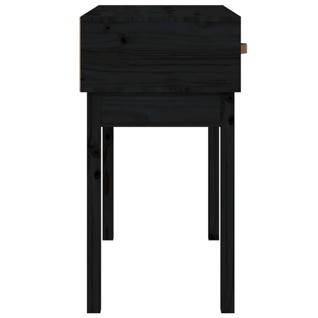 Tavolo Consolle Nero 76,5x40x75 cm in Legno Massello di Pino cod 11346