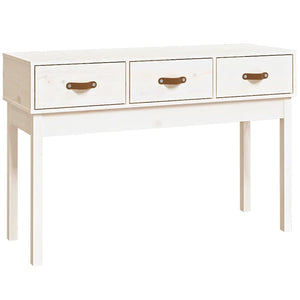 Tavolo Consolle Bianco 114x40x75 cm in Legno Massello di Pino cod 10083