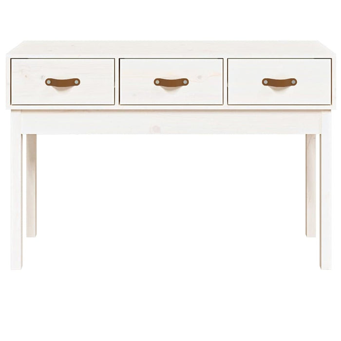 Tavolo Consolle Bianco 114x40x75 cm in Legno Massello di Pino cod 10083