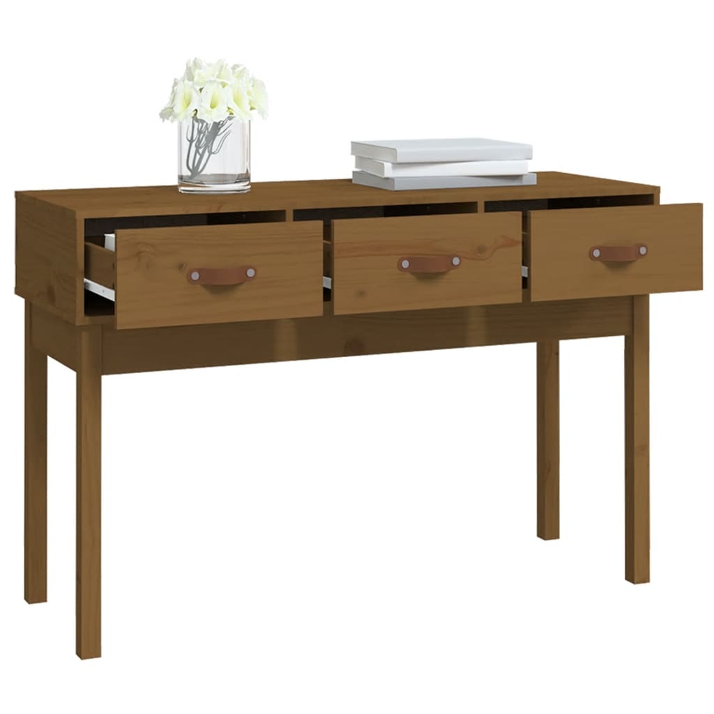 Tavolo Consolle Miele 114x40x75 cm in Legno Massello di Pino 821757