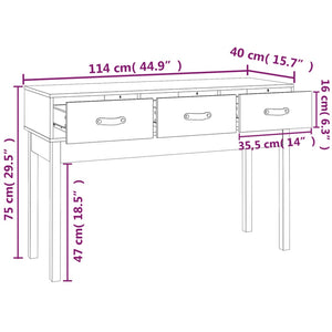 Tavolo Consolle Miele 114x40x75 cm in Legno Massello di Pino 821757