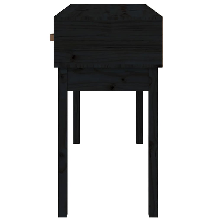 Tavolo Consolle Nero 114x40x75 cm in Legno Massello di Pino