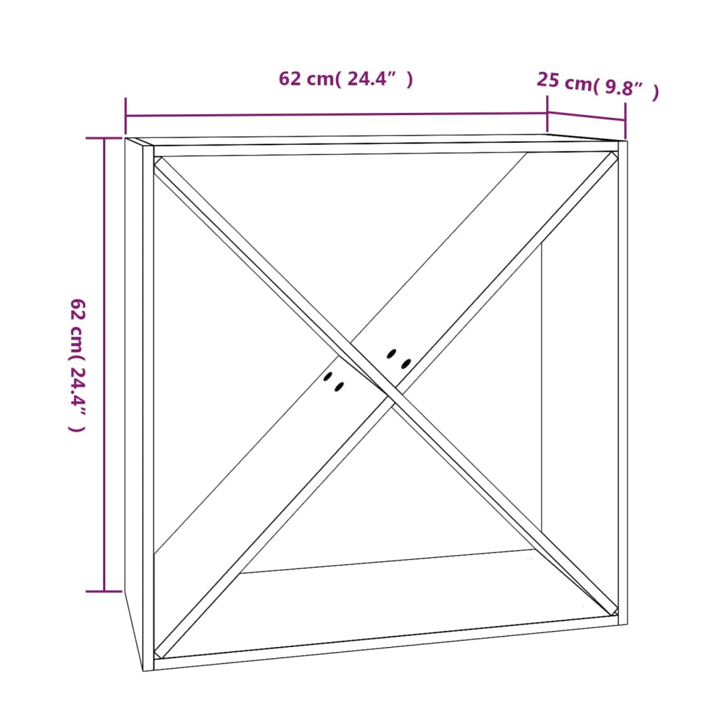 Portabottiglie 62x25x62 cm in Legno Massello di Pino 821759