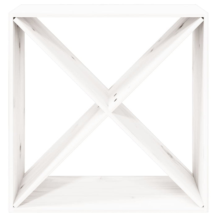 Portabottiglie Bianco 62x25x62 cm in Legno Massello di Pino