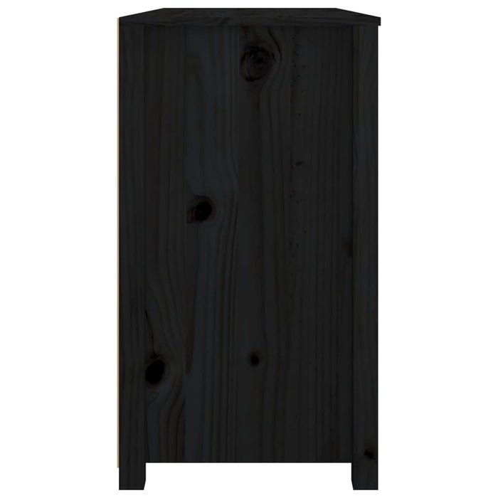 Armadietto Miele Nero 100x40x72 cm in Legno Massello di Pino 821768