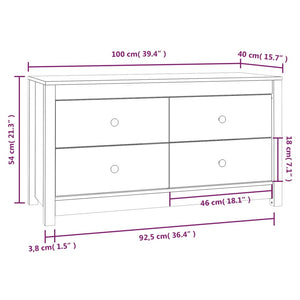 Armadietto Miele 100x40x54 cm in Legno Massello di Pino cod mxl 17963