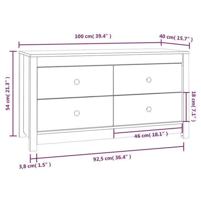 Armadietto Miele 100x40x54 cm in Legno Massello di Pino cod mxl 17963