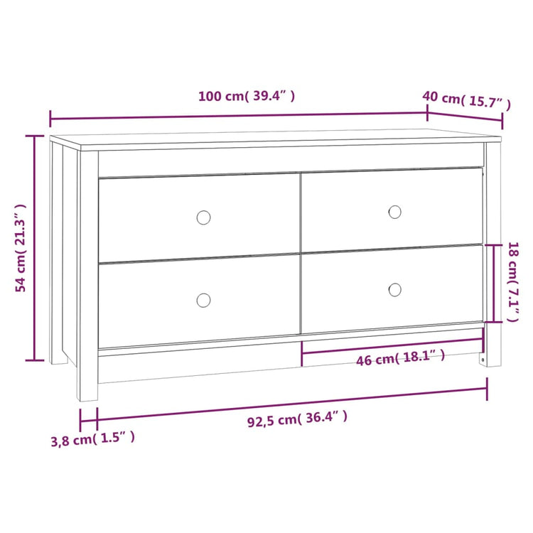 Armadietto Miele 100x40x54 cm in Legno Massello di Pino cod mxl 17963