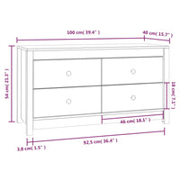 Armadietto Grigio 100x40x54 cm in Legno Massello di Pino