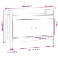 Panca da Ingresso 80x40x60 cm in Legno Massello di Pino 821779