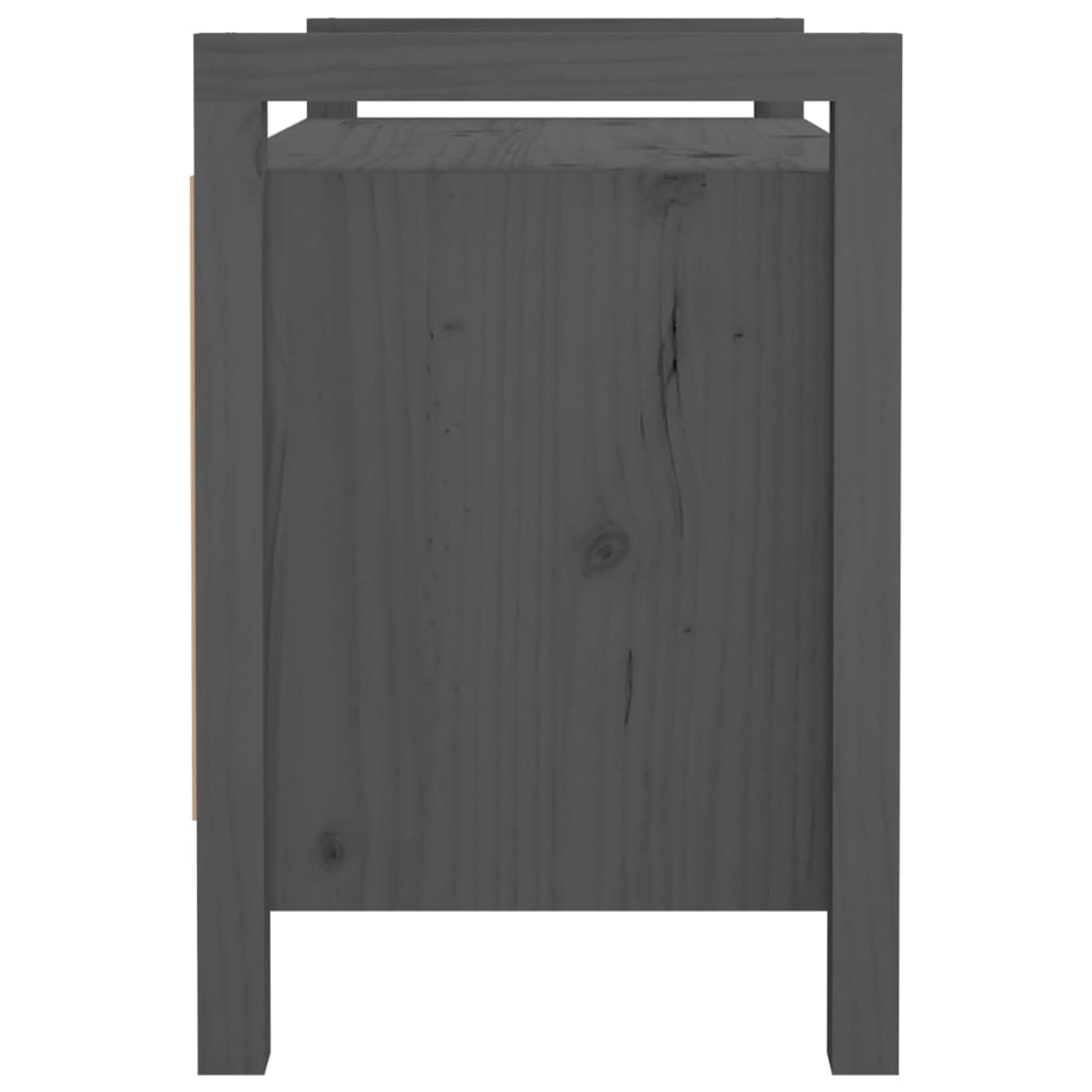 Panca da Ingresso Grigio 80x40x60 cm in Legno Massello di Pino 821781