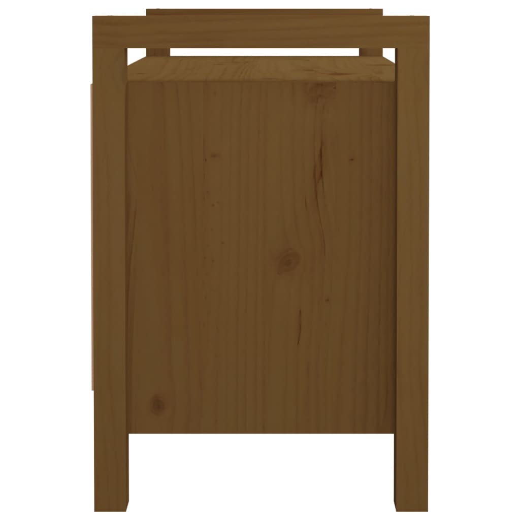 Panca da Ingresso Miele 80x40x60 cm in Legno Massello di Pino 821782