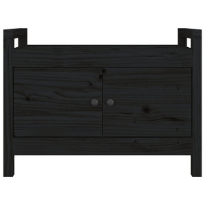 Panca da Ingresso Nero 80x40x60 cm in Legno Massello di Pino 821783