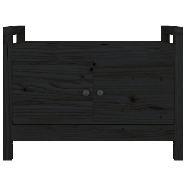 Panca da Ingresso Nero 80x40x60 cm in Legno Massello di Pino 821783