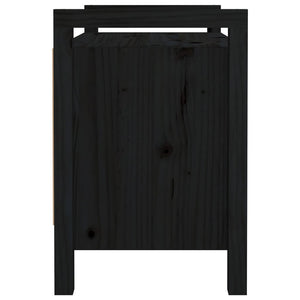 Panca da Ingresso Nero 80x40x60 cm in Legno Massello di Pino 821783