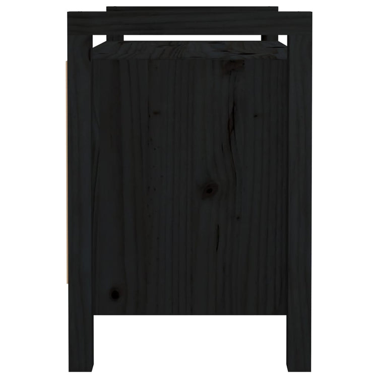 Panca da Ingresso Nero 80x40x60 cm in Legno Massello di Pino 821783