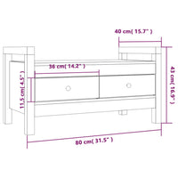 Panca da Ingresso 80x40x43 cm in Legno Massello di Pino cod mxl 41665