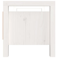 Panca da Ingresso Bianca 80x40x43 cm in Legno Massello di Pino cod mxl 46245