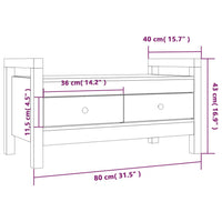 Panca da Ingresso Bianca 80x40x43 cm in Legno Massello di Pino cod mxl 46245