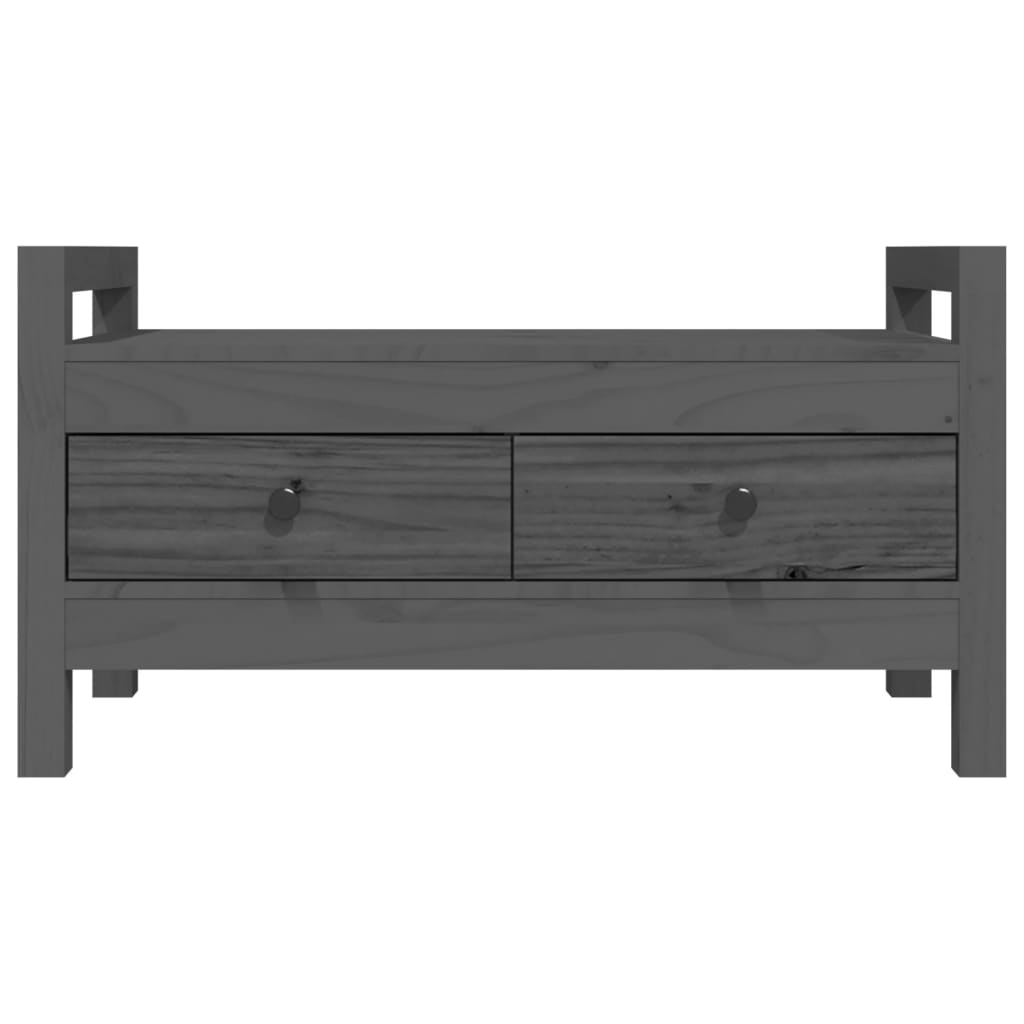 Panca da Ingresso Grigio 80x40x43 cm in Legno Massello di Pino 821786