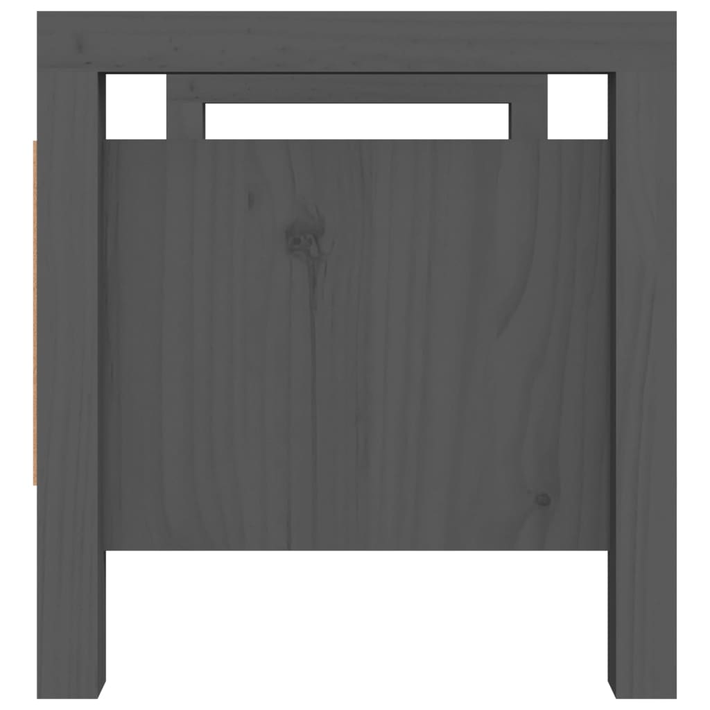 Panca da Ingresso Grigio 80x40x43 cm in Legno Massello di Pino 821786