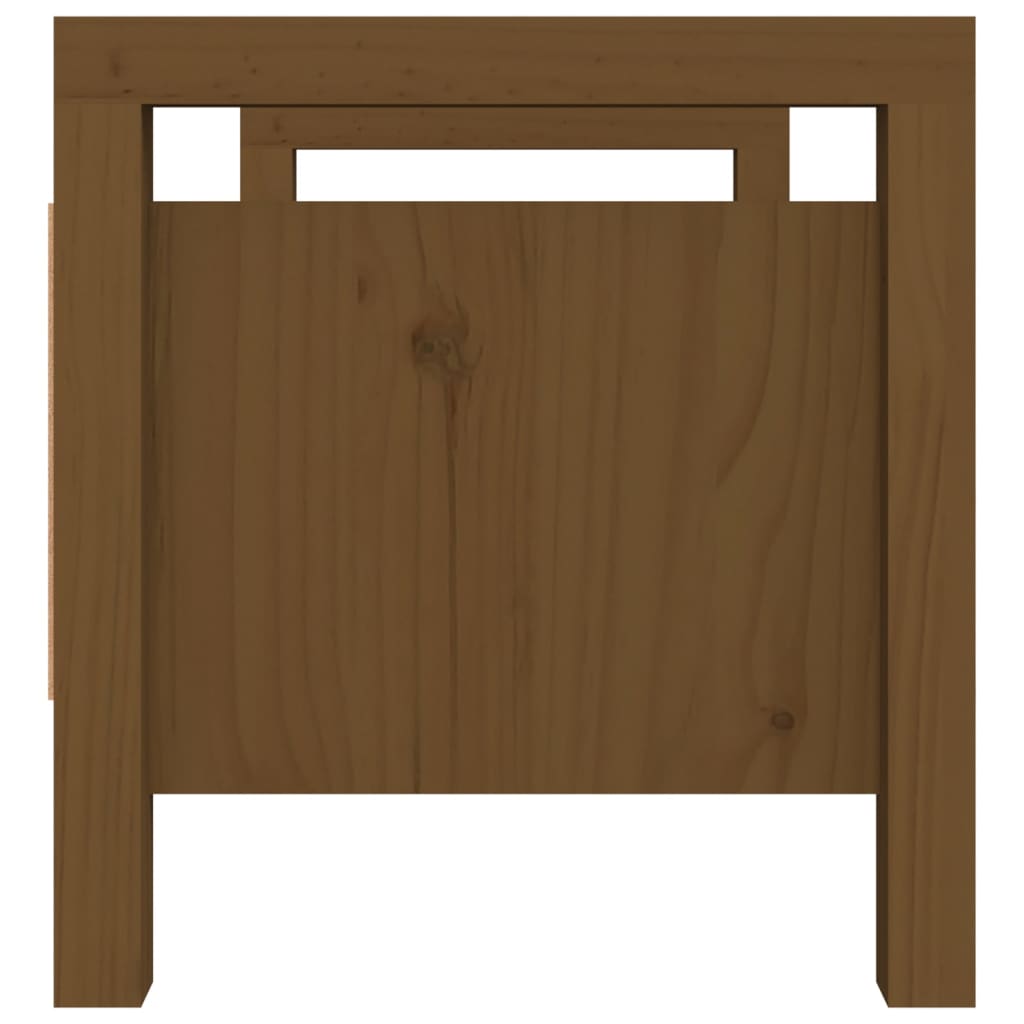 Panca da Ingresso Miele 80x40x43 cm in Legno Massello di Pino 821787