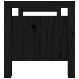 Panca da Ingresso Nero 80x40x43 cm in Legno Massello di Pino cod mxl 44522