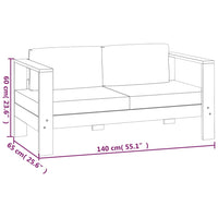 Set Divani Giardino 3 pz Cuscini Bianco Crema in Legno Massello 3144977