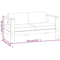 Set Divani Giardino 5 pz Cuscini Grigio Scuro in Legno Massello 3144980