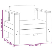 Set Divani Giardino 5 pz Cuscini Grigio Scuro in Legno Massello 3144980