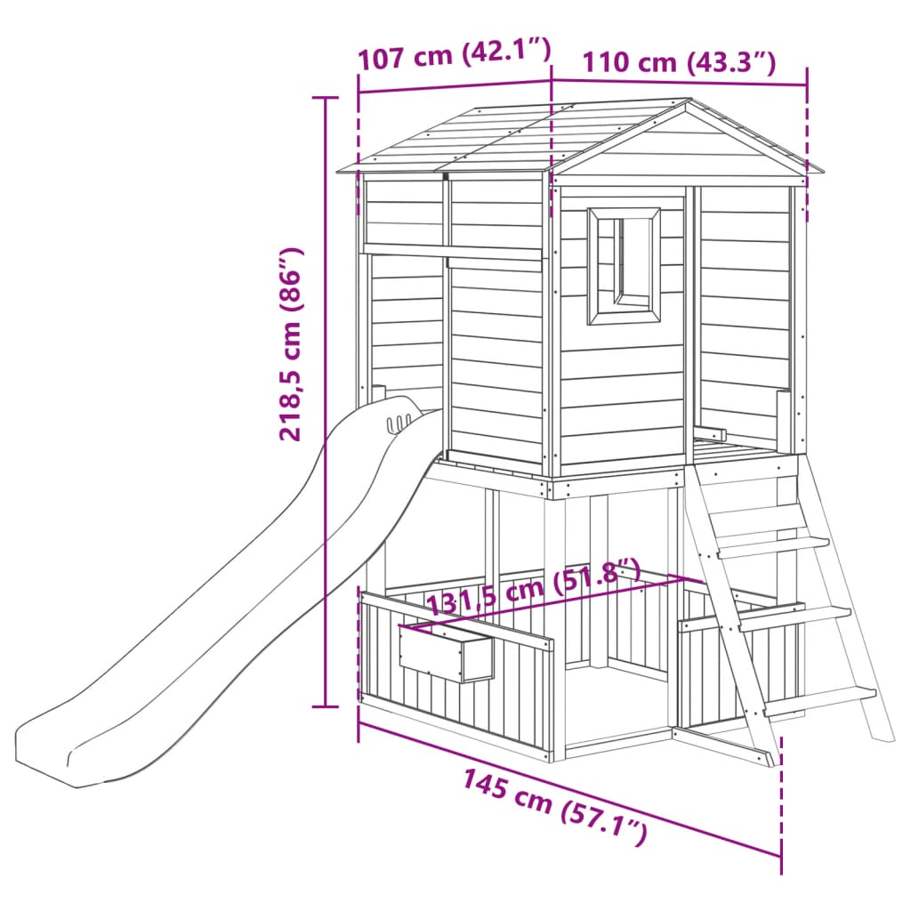 Set da Gioco da Esterno in Legno Massello di Abete 3145012