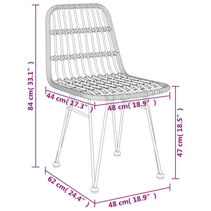 Sedie da Giardino 2pz 48x62x84 cm Rattan PE 319428