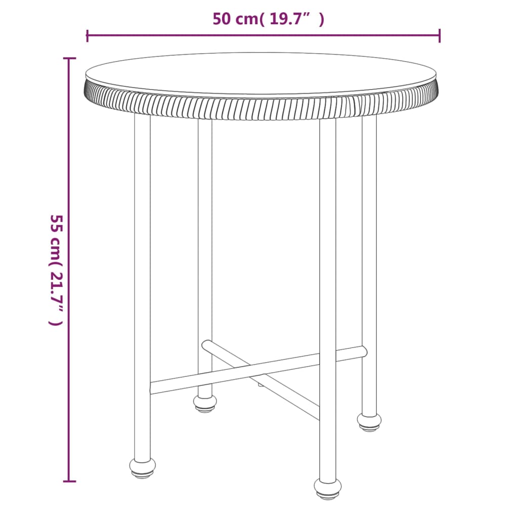 Tavolo da Pranzo Ø50 cm Vetro Temperato e Acciaio cod mxl 34261