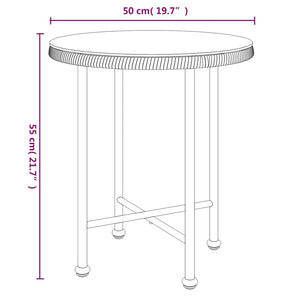 Tavolo da Pranzo Ø50 cm Vetro Temperato e Acciaio cod mxl 34261