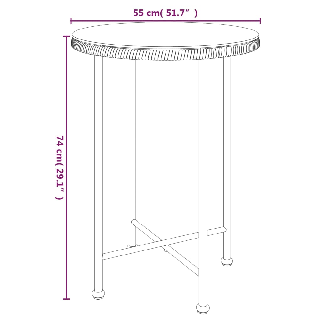 Tavolo da Pranzo Ø55 cm Vetro Temperato e Acciaio cod mxl 34224