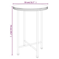 Tavolo da Pranzo Ø55 cm Vetro Temperato e Acciaio cod mxl 34224