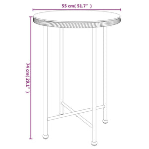 Tavolo da Pranzo Ø55 cm Vetro Temperato e Acciaio cod mxl 34224