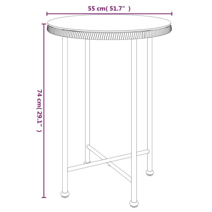 Tavolo da Pranzo Ø55 cm Vetro Temperato e Acciaio cod mxl 34224