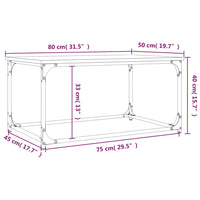 Tavolino Grigio Sonoma 80x50x40 cm in Legno Multistrato e Ferro 823295