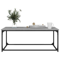 Tavolino Grigio Sonoma 102x50x40cm in Legno Multistrato e Ferro 823300