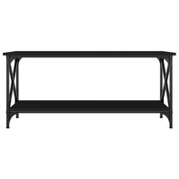 Tavolino da Salotto Nero 100x45x45 cm Legno Multistrato e Ferro